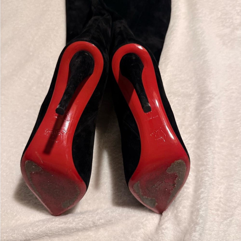 Christian Louboutin Astrilarge Botta 100 black suede size 37 1/2 - Picture 14 of 16
